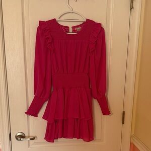 Habitual Fuchsia Ruffled Kids Dress